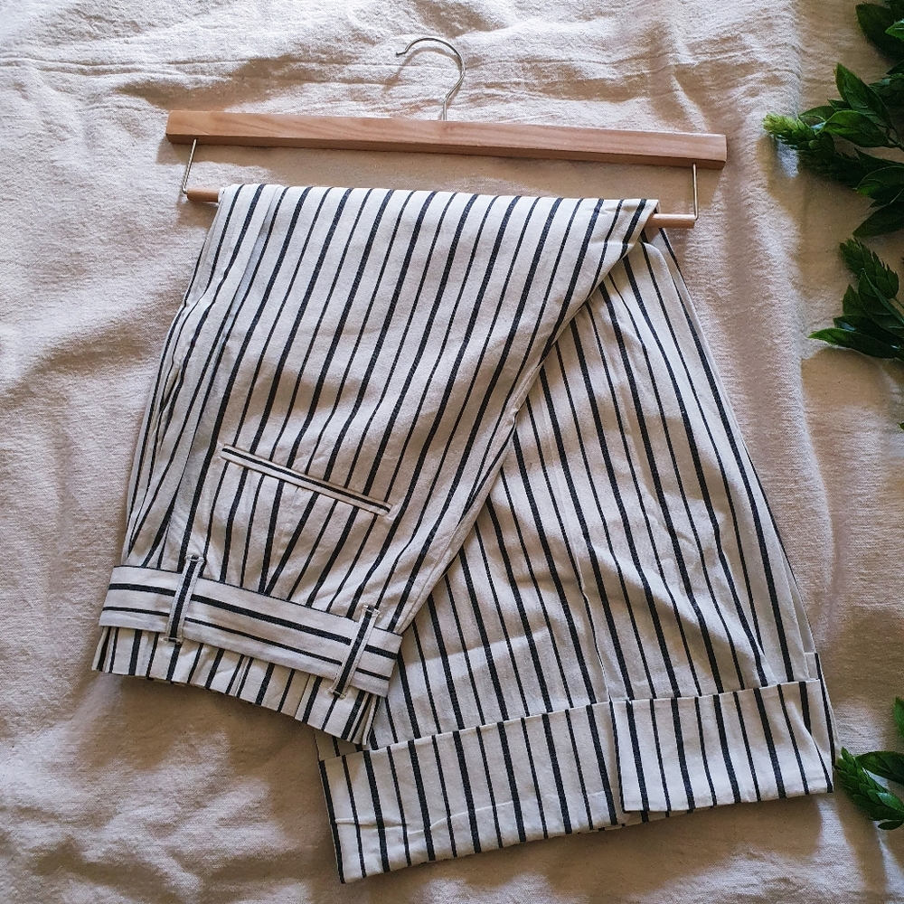 Alice + Olivia | Ryan Striped Cotton Wide Leg Culottes, 6
